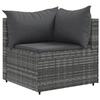 VidaXL Salon de jardin 6 pcs avec coussins Gris Résine tressée, ensemble de canapés d'extérieur, canapé d'angle de jardin, 3308250