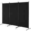 Room Divider 3 Panels Fabric Room Privacy Screen for Office Bedroom Black