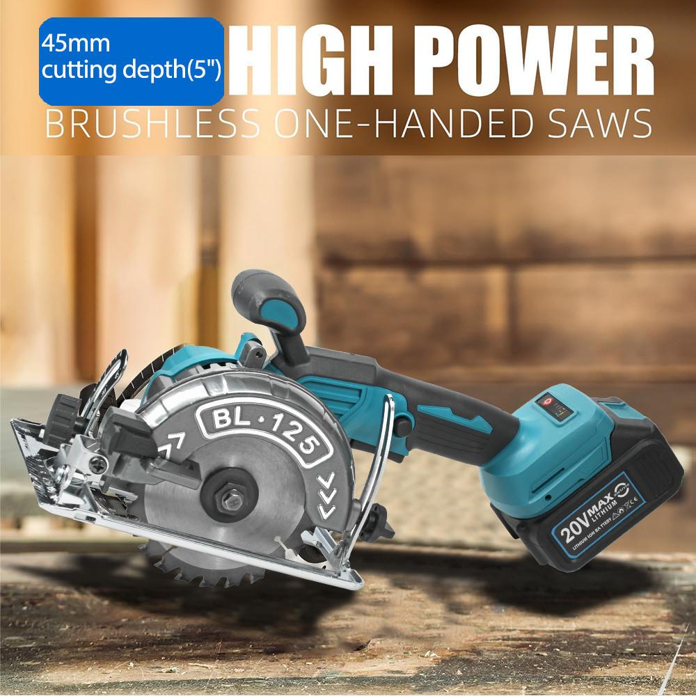 6500r/min Handheld Woodworking Tool Brushless Circular Saw Cordless Portable Electric Saw Adjustable Wood Cuttiing Machine