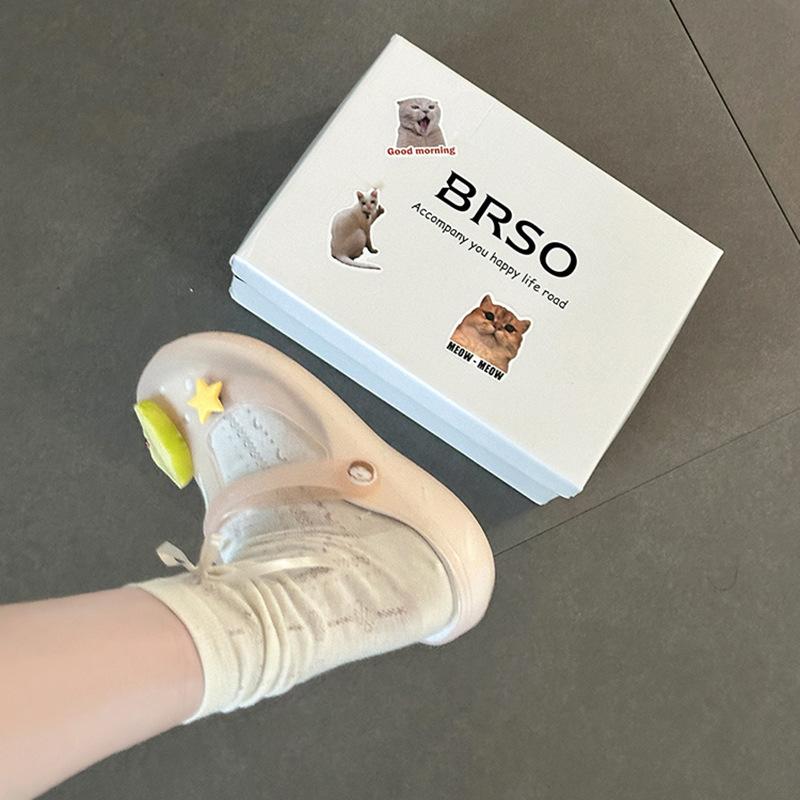 Cute and simple cartoon fruit bag head cool slippers women's summer casual versatile slippers fashion beach sandals