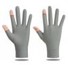 Summer UV Protection Gloves, Two-Fingerless Non-Slip Gloves for Men Women Breathable Gloves for Driving Cycling Riding Climbing Golfing Workout Grey