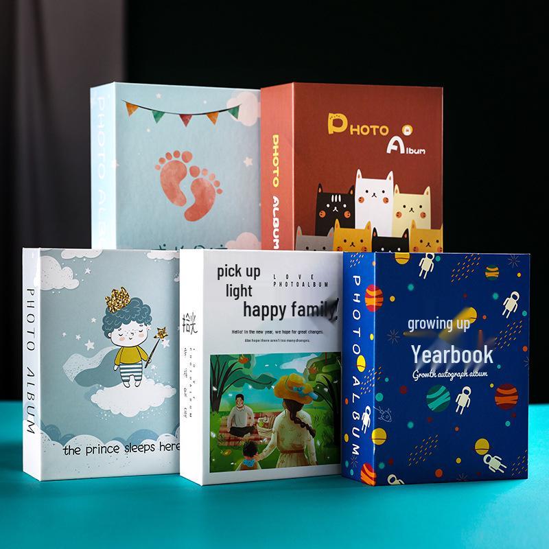 Large Capacity Insert-Type Photo Album for 5, 6, & 7-Inch Photos - Cute Family & Baby Picture Storage Book
