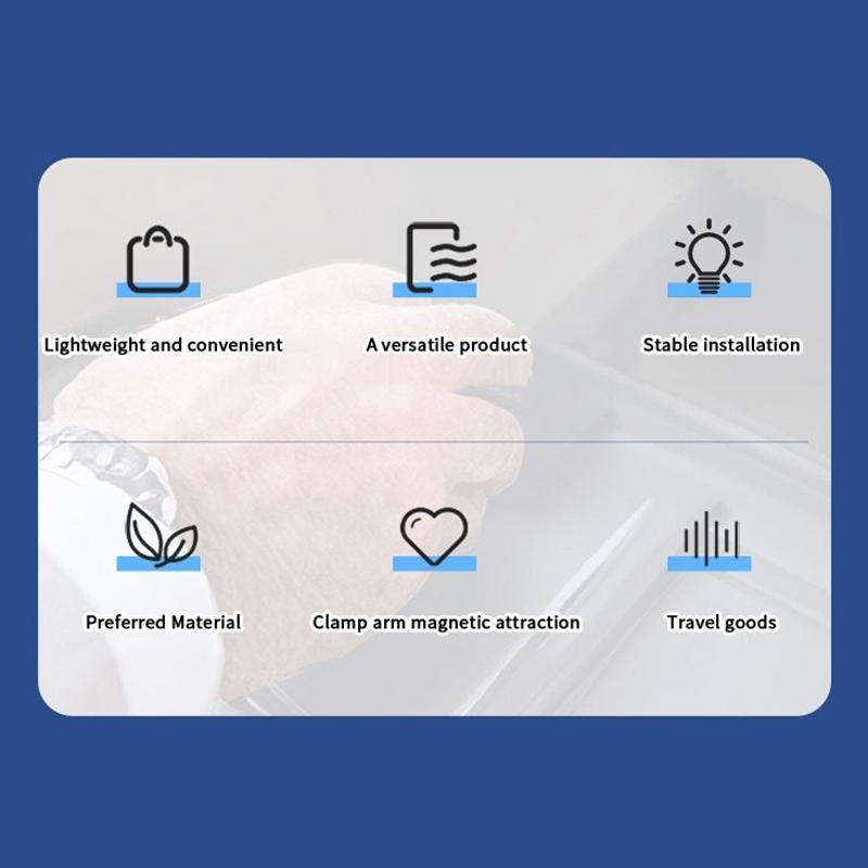 Multifunctional Magnetic Clip-On Cell Phone Holder Adjustable Selfie Holding Airplane Phone Stand Foldable Travel Desk Support