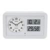 CASIO Alarm Snooze Automatic TTM-170NJ-7JF Radio-Controlled Clock, White, Analog, Function, Light, On/Off