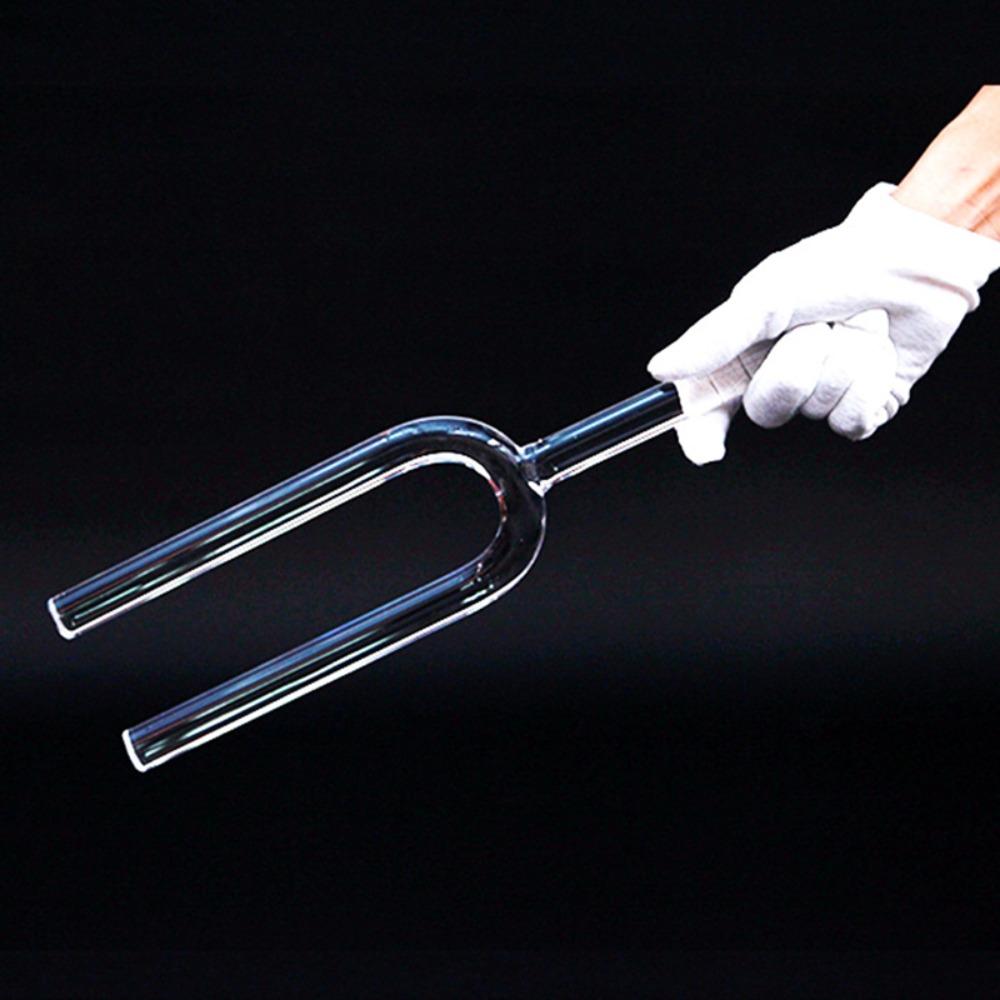 Gigantisk krystallstemmegaffel Transparent Terapeutisk Diapason Medisinsk Stemmegaffel Lydhelbredende Slaginstrument Gavetilbehør