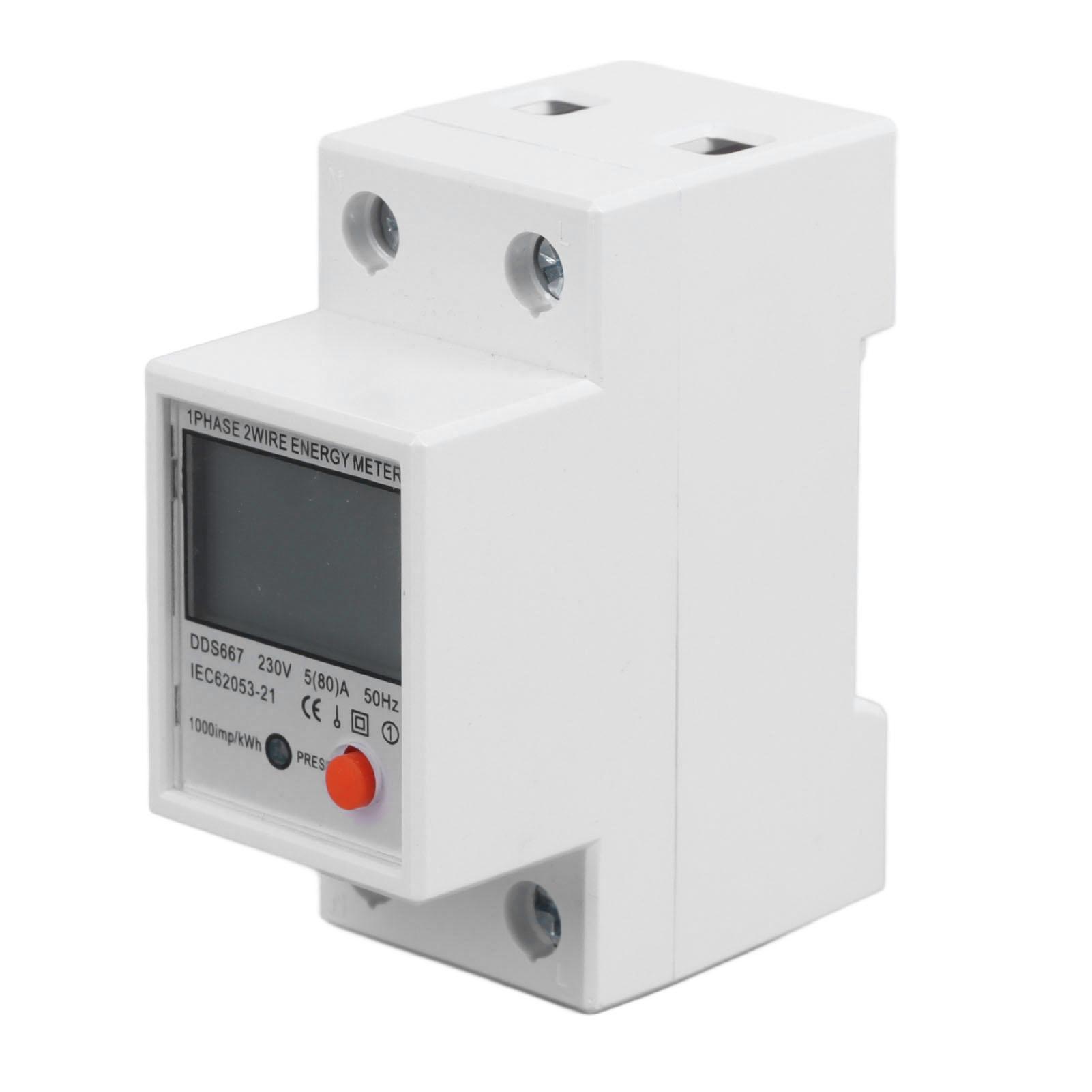 

Multifunctional Power Meter 1 Phase LCD Display Energy Monitor 200‑250V for Electrical Safety