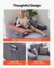 Chaise Lounge Chair, 1380 Mm Boneless Chaise Lounge Indoor, Modern Upholstered Oversized Reading Chair with Throw Pillows & Armrests, Sofa Couch Deep