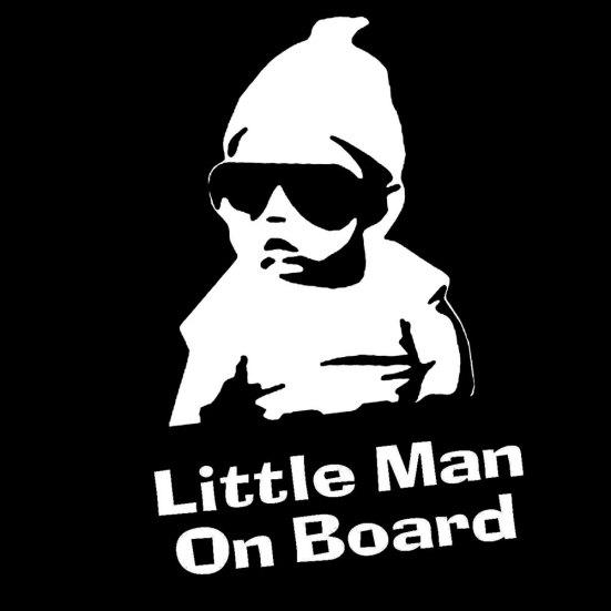 Little Man On Board Funny Baby Car Vehicle Reflective Decals Sticker Decoration