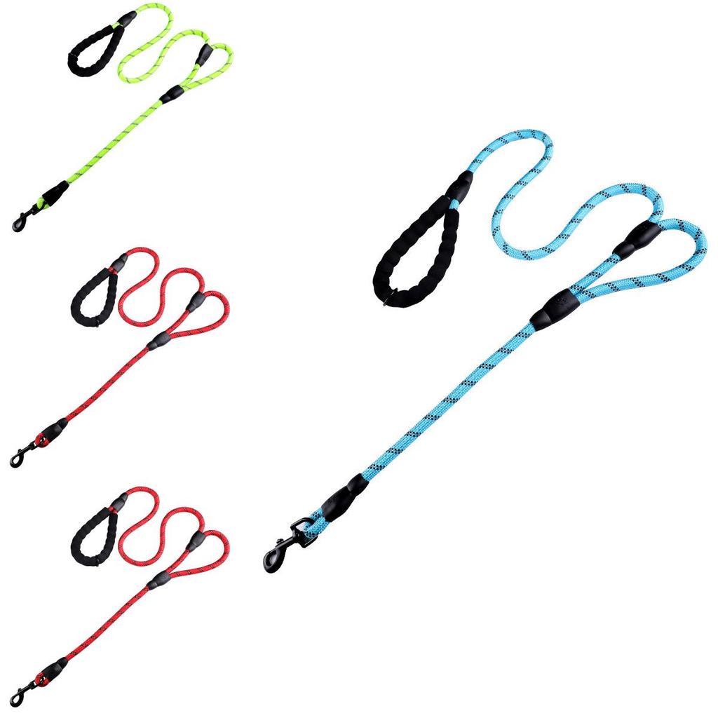 Pet Traction Rope Nylon Reflective Double Dog Leash With Nonextendable Design For Walking And Training