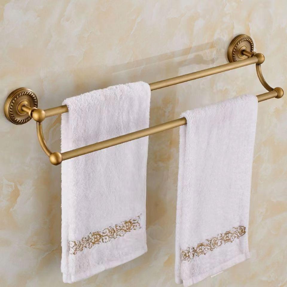 Nordic Copper Antique Twist Towel Rack Set - Bathroom Accessories & Storage