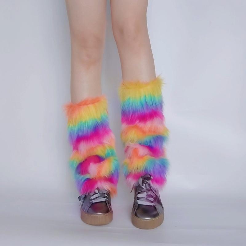 Womens Furry Party Costume Sexy Faux Furs Fuzzy Long Boots Shoes Cuffs Cover Leg Warmers/Boot Sleeves/Boot Covers Gifts