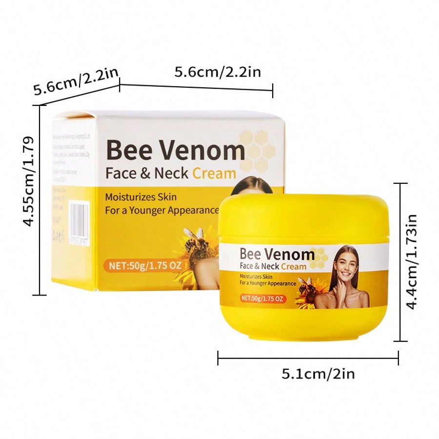 1pc Bee Face And Neck Cream, Anti-Aging Face And Neck Moisturizer, Reduces The Look Of Fine Lines An