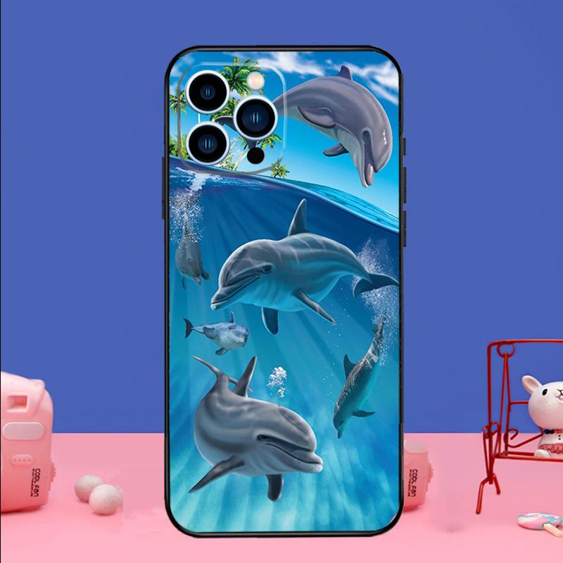 Ocean Dolphin Phone Case For iPhone 17 16 15 14 13 11 12 Pro Max Plus 13 12 mini 16e 17 Air Bumper Cover