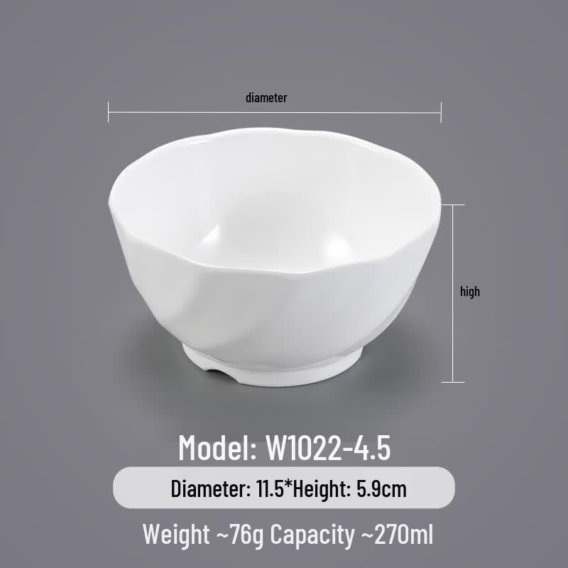 Melamine White Commercial Rice & Soup Bowls
