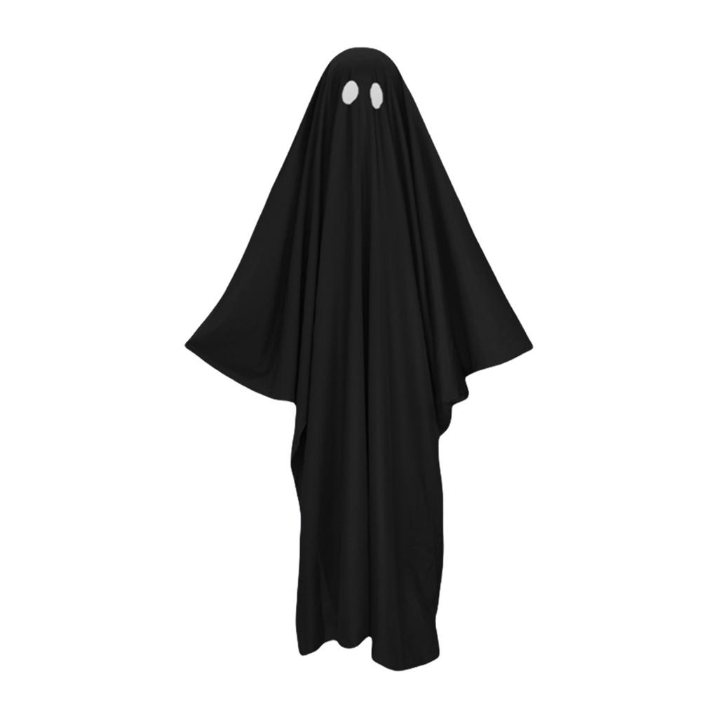Halloween Ghost Costume Cloak For Adults Kids Adjustable Spooky Party Outfit Polyester Cotton Material