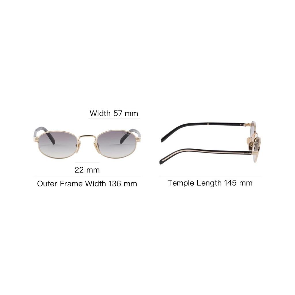 Prada Logo Design Metal Round Sunglasses Women sunglasses Gold SPRB53_EZVN_FE02C_C_052