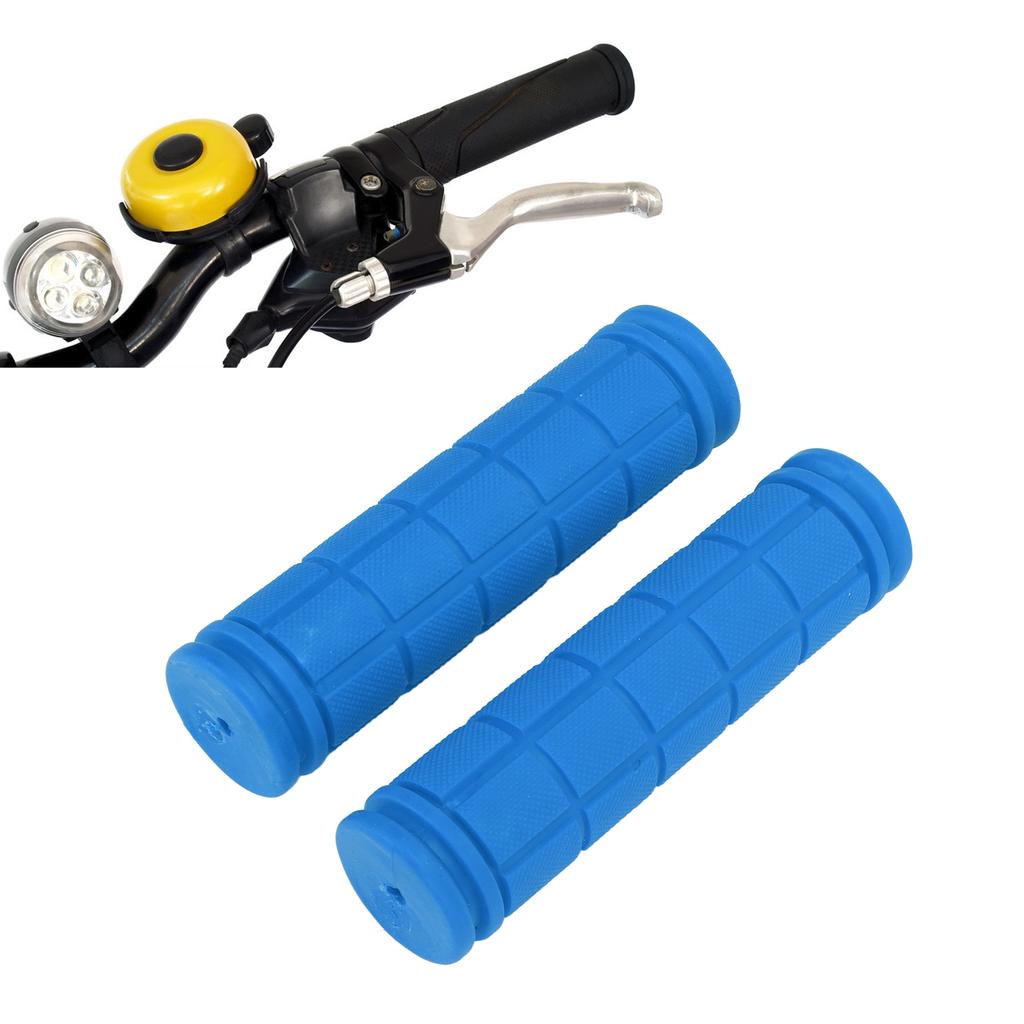 1Pair Bike Handle Grips Bicycle Handlebar Riding Covers Soft Rubber for Mountain Road BikeDark Blue