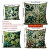 2D Enchanting Green Leaf Floral Pattern Pillow Covers Pattern Cushion Cover Suitable For Sofa Bedroom Car Pillow Cover