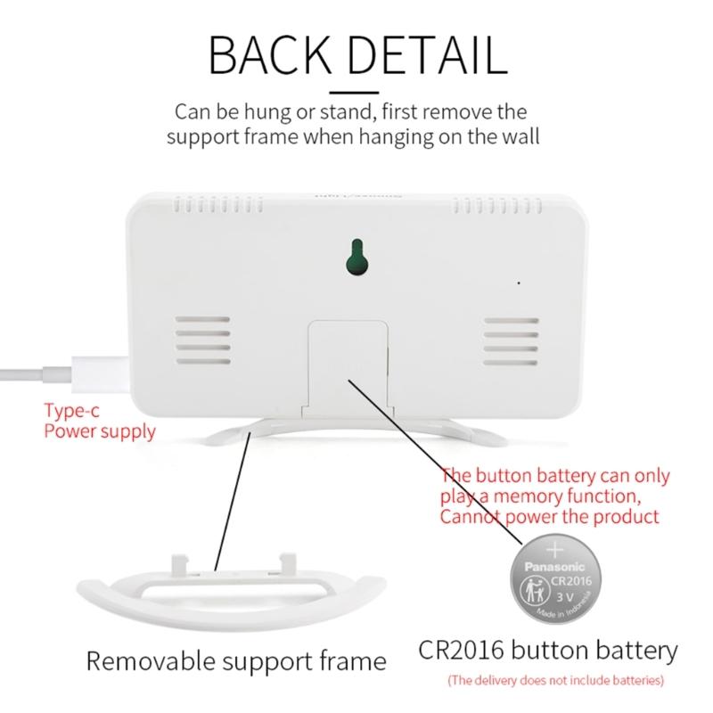 Digital Alarm Clock Large Display LED Mirror Electronic Clocks with Snooze Dual USB Ports 3 Adjustable Brightness Home