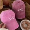 Embroidery Embroidery Bow Baseball Cap Cotton Sun Hat Simple Bowknot Baseball Hat  Outdoor