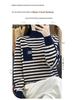 Casual Plus Size Striped Knit Sweater – Slimming Half High Neck Loose Fit Top