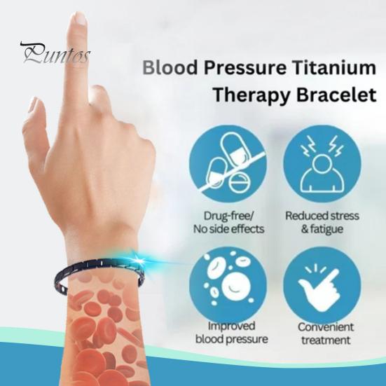 Blood Pressure Control Wristband Germanium Negative Ion Emission Blue Titanium Therapy for Stress Relief And Blood Pressure Management Body Care
