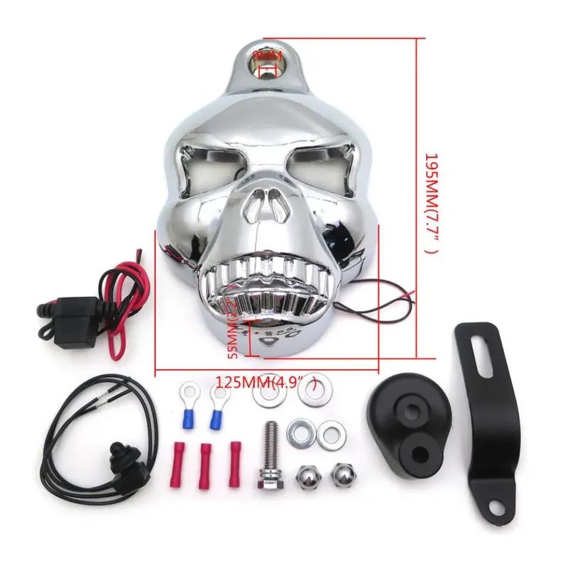 Motorcycle Skull Horn Cover for Harley Davidson Sportster Softail Big Twins V-Rods Stock Cowbell 1992-2020 Aftermarket Accessory