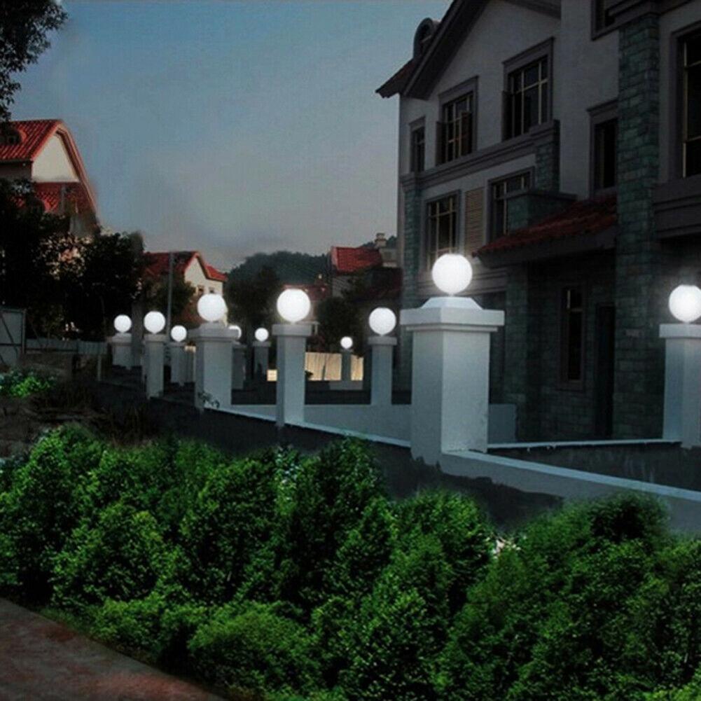 Street Lamp with Acrylic Round Ball Courtyards Modern Solar Powered Outdoor Yard Wall Column Lighting Accessories