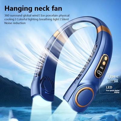 2024 New Outdoors Portable Halterneck Fan USB Handheld Silent Multi- Bladeless Mini Electric Hanging Neck Fan Usb Ceiling Fan