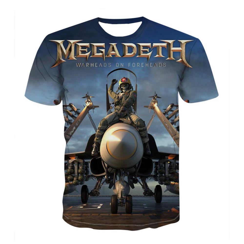 Summer Men Women Fashion Megadeth 3D Printed T-Shirt O Neck Short Sleeve T-shirts funny Casual Kids tops tees 100-6xl