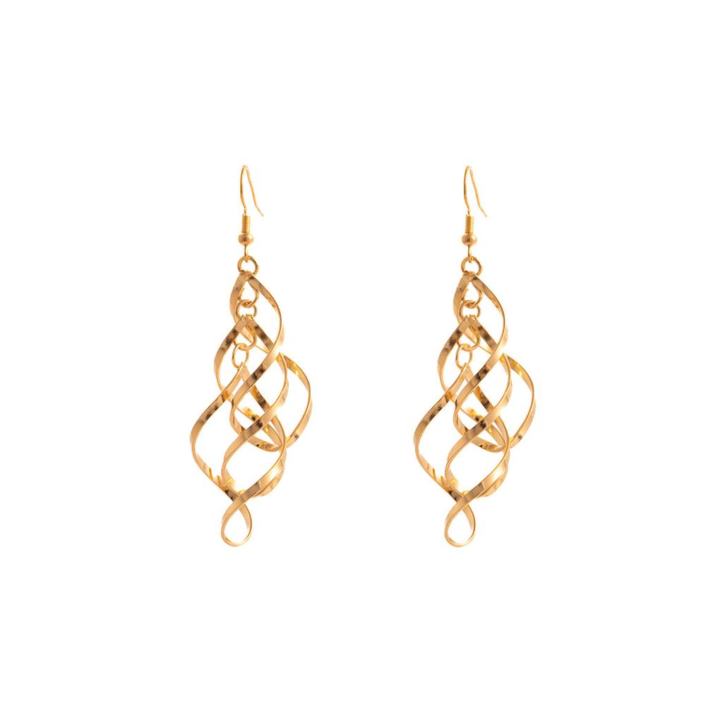 Temperament Personality Geometric Rhombus Hollow Earrings Three-Layer Surround Design Stylish And Simple Niche Earrings