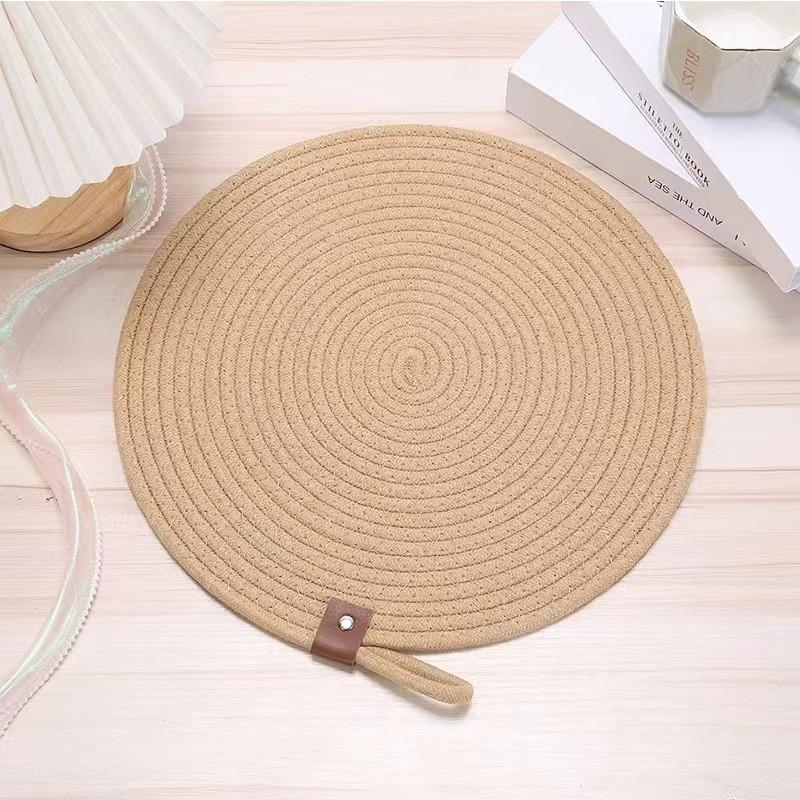 Round Jute Coaster Set With Waterproof Nonslip Design For Home Decor And Tea Cups