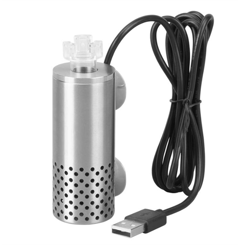 Practical-Aquarium Electric Oil Removal Electric Oil Remover Stainless Steel USB Filter Self-Priming Floating Head Oil Film Proc серебряный