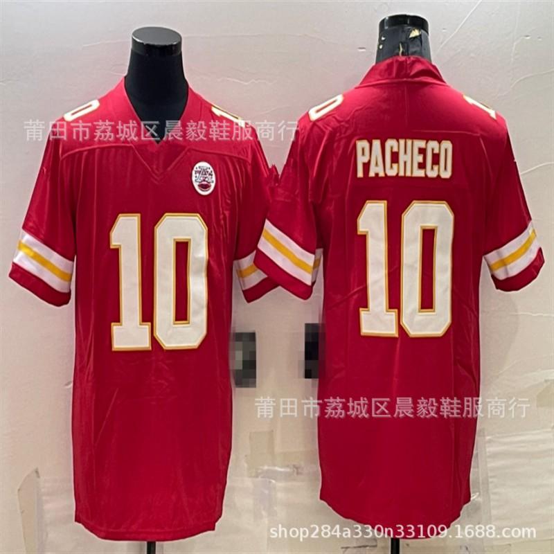 Kansas City Chiefs NFL Koszulka Piłkarska Mahomes 15 Kelce 87 Haftowana Bawełniana Męska Koszulka Sportowa Drużynowa