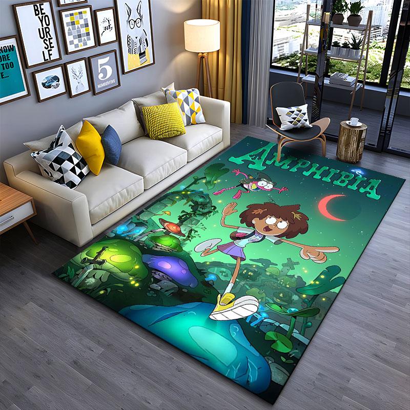 Amphibia Cartoon Adventure Carpet Suitable As a Non-slip Mat for the Living Room or Bedroom Sofa