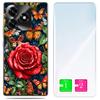 Etui Do Honor X5C Plus / X5C 4G Obudowa Foto Case Plecki Motyle + Szkło 9H