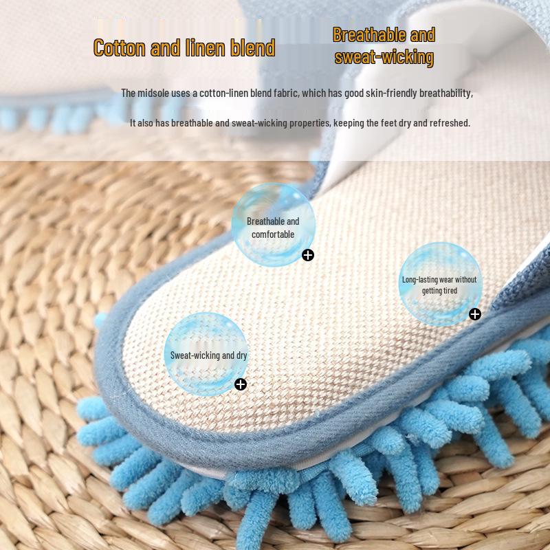 Papuci de mop detașabili și lavabili pentru curățarea silențioasă a podelei