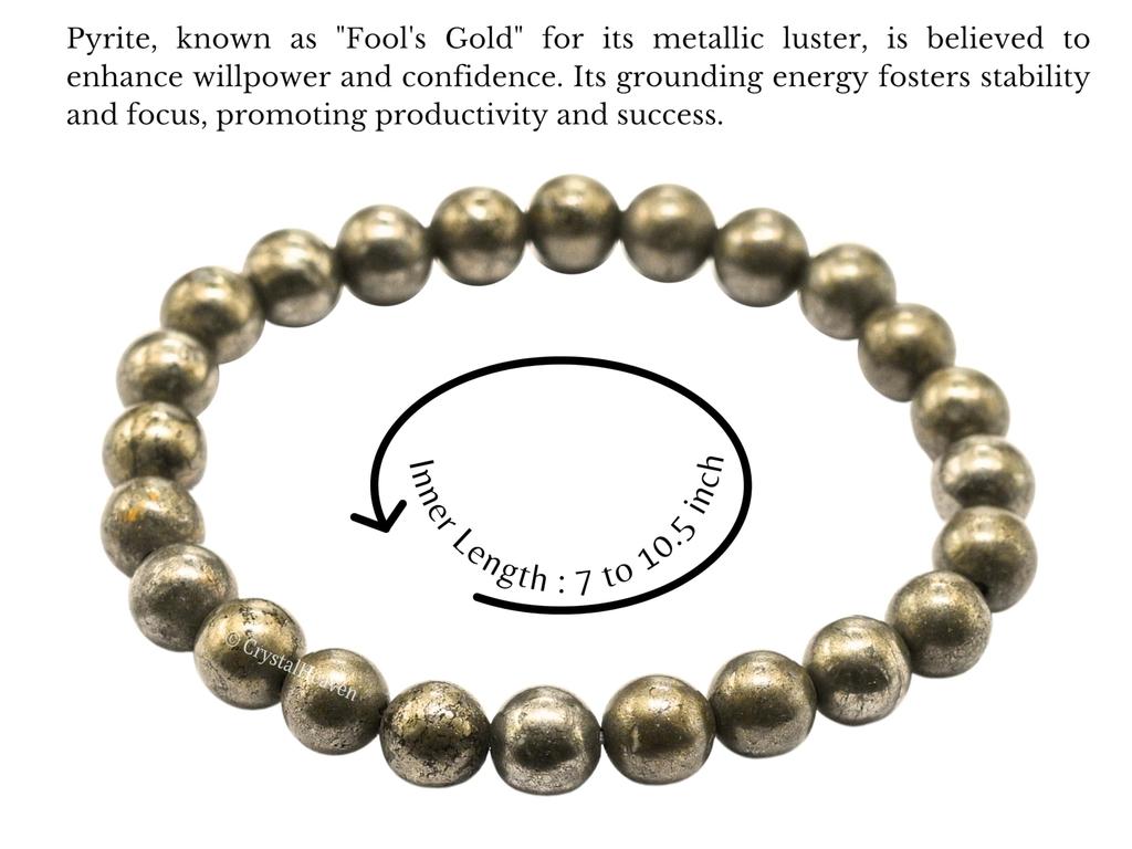 Crystal Heaven Pyrit-Armband Original zertifiziert für Herren