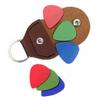 Gitarrenplektrum-Haltertasche PU Einfach Tragbar Multifunktional Gitarrenplektrum-Tasche Schlüsselanhänger Geschenke Braun