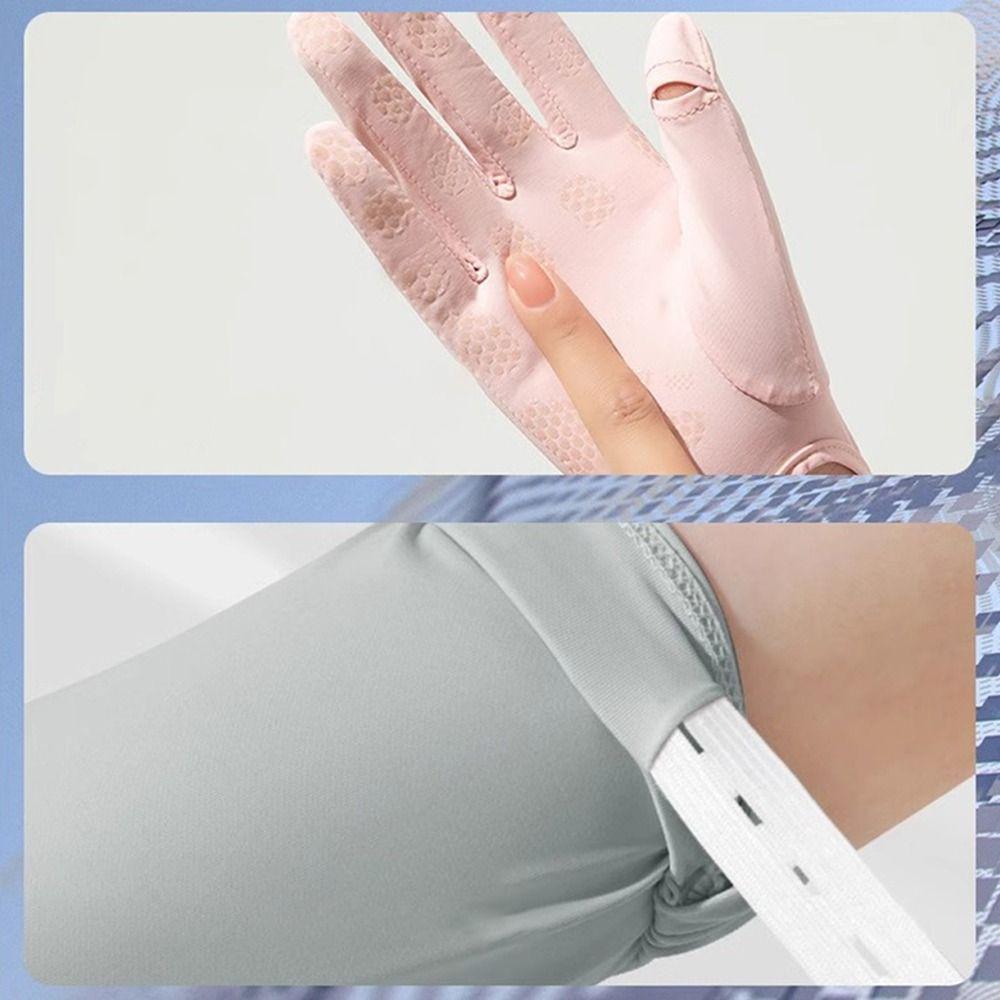Breathable UV Protection Sun Protection Gloves Long Gloves Touchscreen Ice Silk Sleeve Ice Silk Bicycle Gloves Driving