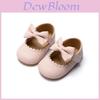 Baby Shoes For Girls Princess Style With Solid Color And Bow Decoration For Toddler Learning To Walk