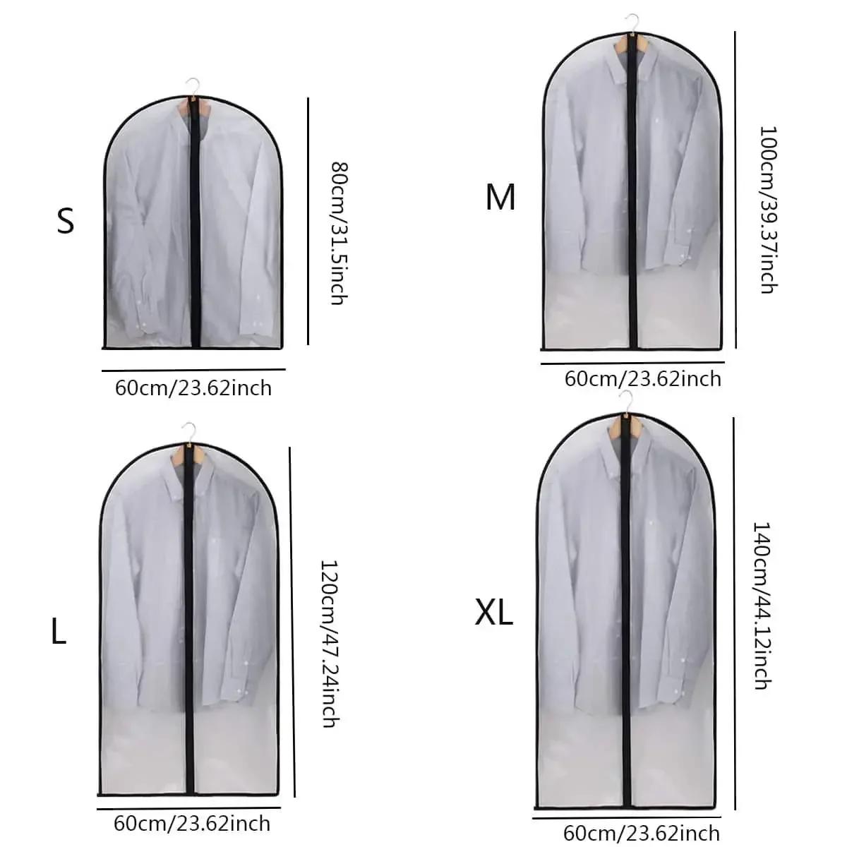 

Чехол для одежды Пылезащитный Прозрачный Утолщенный Моющийся Пылезащитный Мешок ПЭВА Бытовой Пылезащитный Чехол Чехол для Пальто Костюма Подвесной Мешок для Одежды S