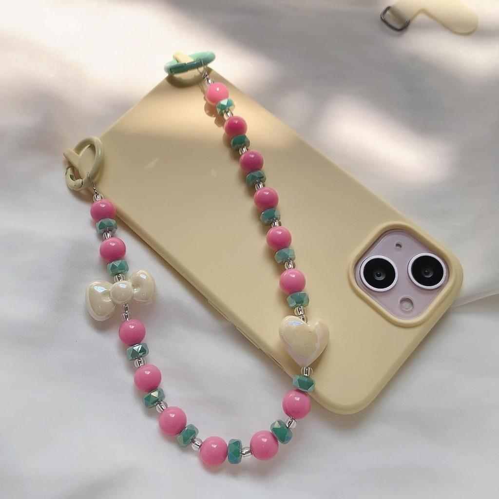 Dopamine Spring Collection: Flower Butterfly Heart Crystal Beaded Phone and Bag Chain - Perfect Best Friend Gift