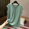 Summer Short-sleeved T-shirt Women's Loose Large Size Bottoming Shirt Outer Wear Thin Solid Color Home T-shirt