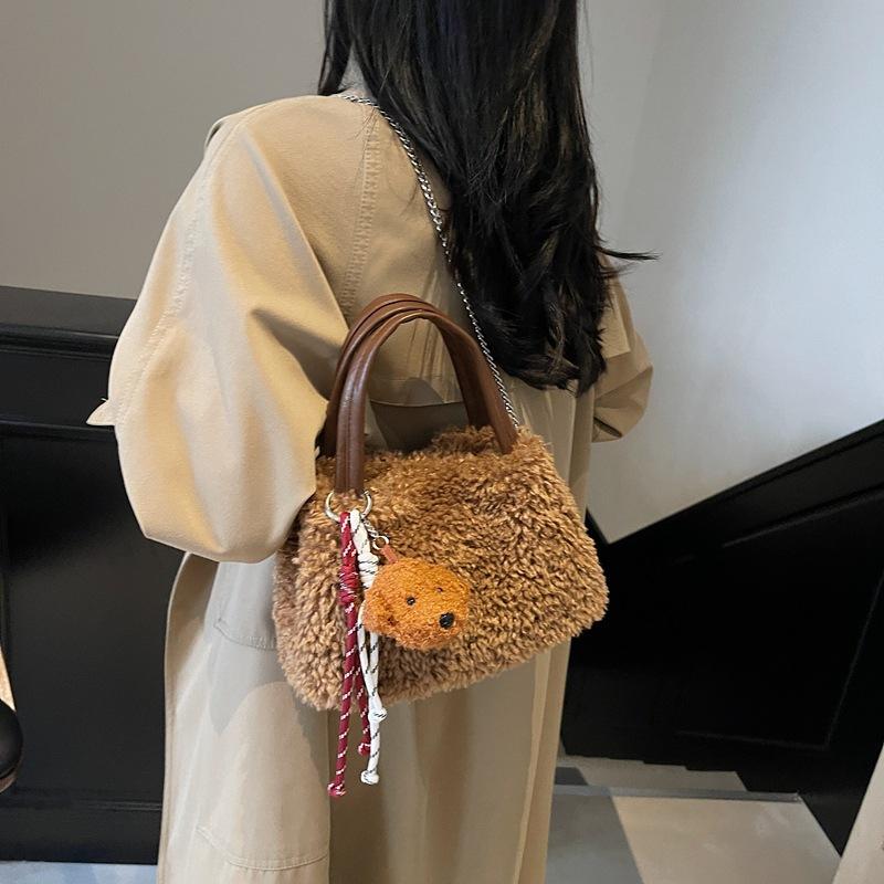 Mao Mao Bag Women'S Lamb Wool Handbag Fashion Trend One Shoulder Messenger Plush Bag