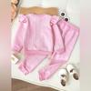 Kids Cartoon Casual Fashion Outfit Set Long Sleeve Top & Pants