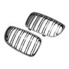 1 Pair Front Kidney Grille for   2019 51137166439 Gloss- Black Double-Line Left Right Front Grills Frame Trim