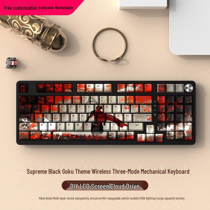 Wireless Bluetooth Mechanical Keyboard - 98-Key, Blue Switch, Silent for Gaming/Esports, High-Design for Girls/Office Use.