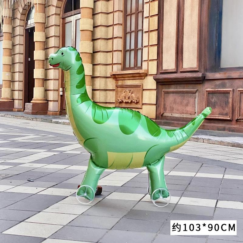 

Cartoon Walking Animal Aluminum Film Balloon Children S Toys Birthday Decoration Stall With Wheels Long-necked dragon (with wheels)