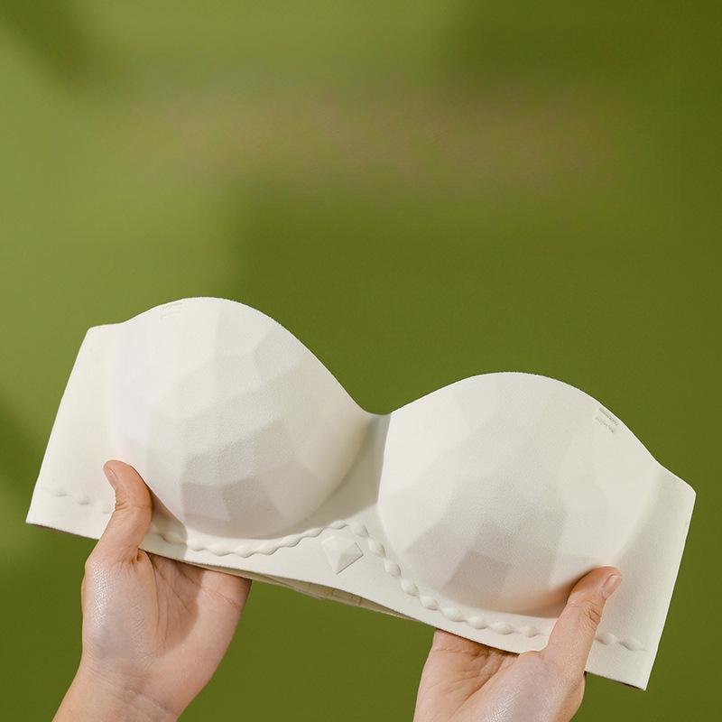Strapless Lingerie Women's Gathering Bra Anti-slip Retractable Breasts Anti-lowering Bra Push Up Bra